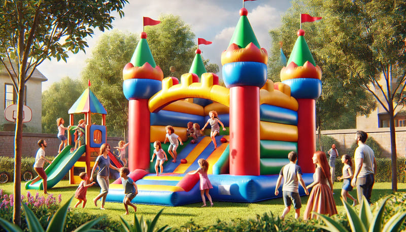 castillo hinchable jardin Anima'ns Animación infantil para eventos, bodas, comuniones...