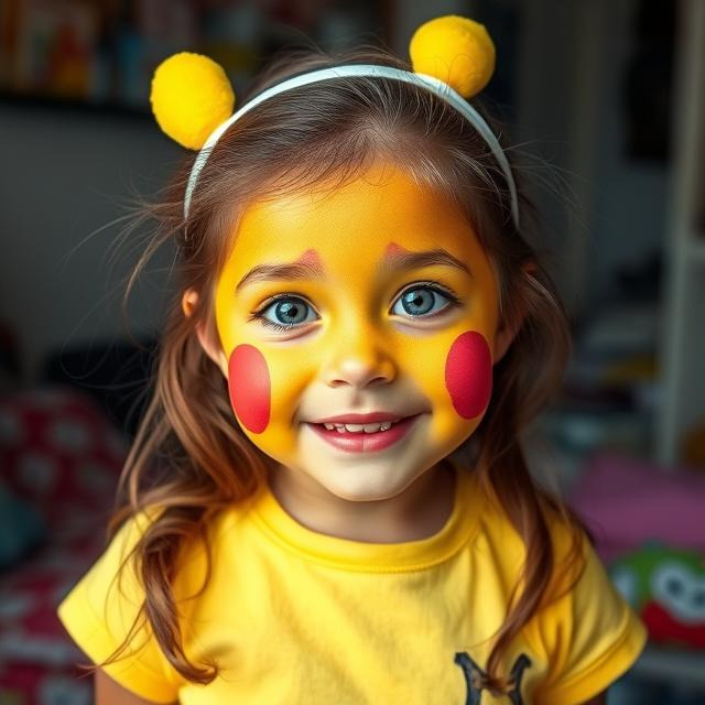 pintacaras picacu maquillaje Anima'ns Animación infantil para eventos, bodas, comuniones...