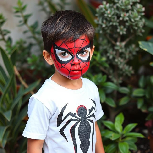 pintacaras spiderman maquillaje Anima'ns Animación infantil para eventos, bodas, comuniones...